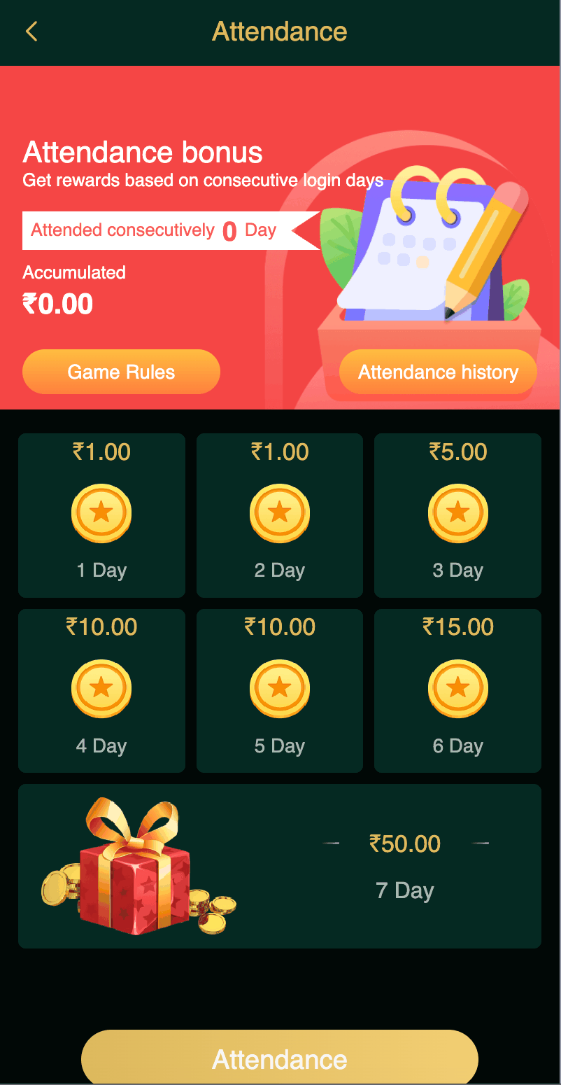 DM First Attendance Bonus and Daily Check-in Rewards