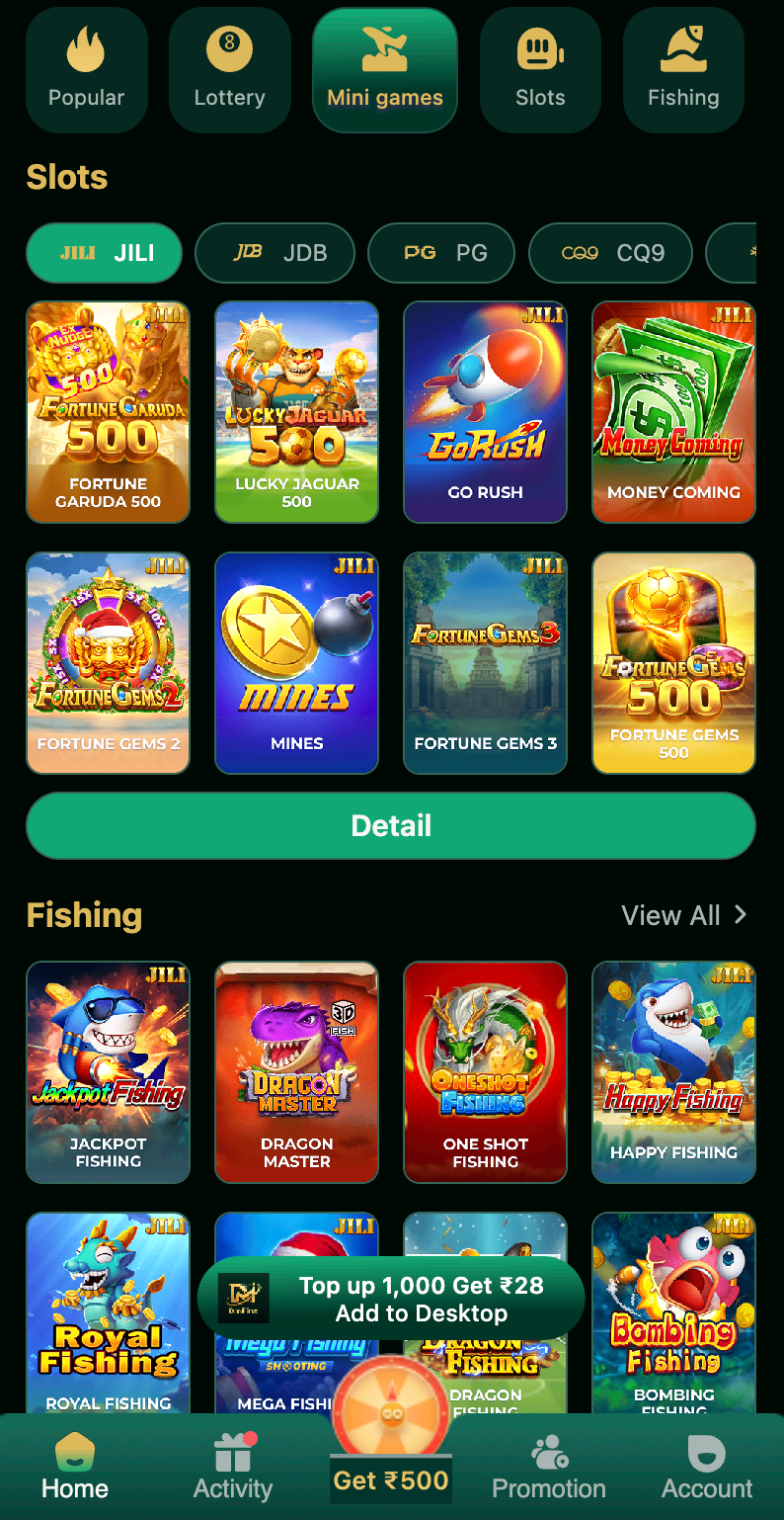 DM First Slots and Fishing Games with Fortune Garuda and Lucky Jaguar